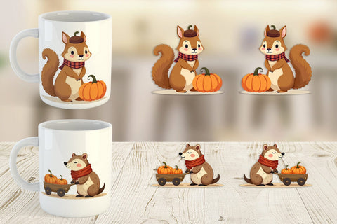 Mug Wrap Boho Woodland Animals Sublimation artnoy 