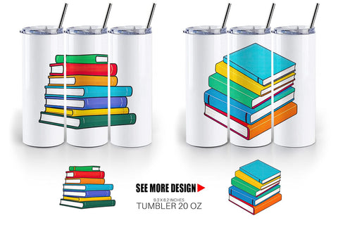 Mug Wrap Book Stack Sublimation artnoy 
