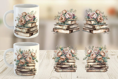 Mug Wrap Book Stack Sublimation artnoy 