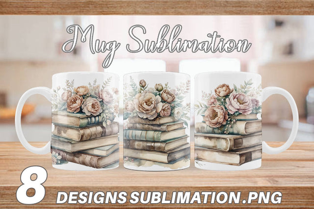 Mug Wrap Book Stack Sublimation artnoy 