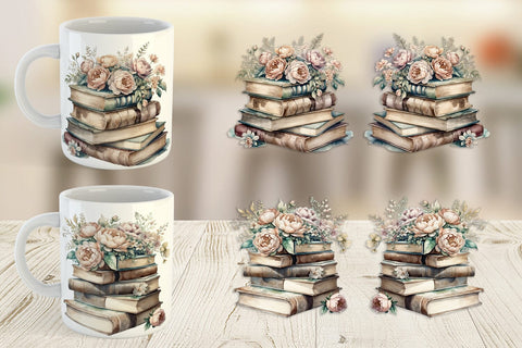 Mug Wrap Book Stack Sublimation artnoy 