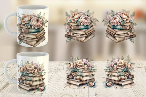 Mug Wrap Book Stack Sublimation artnoy 