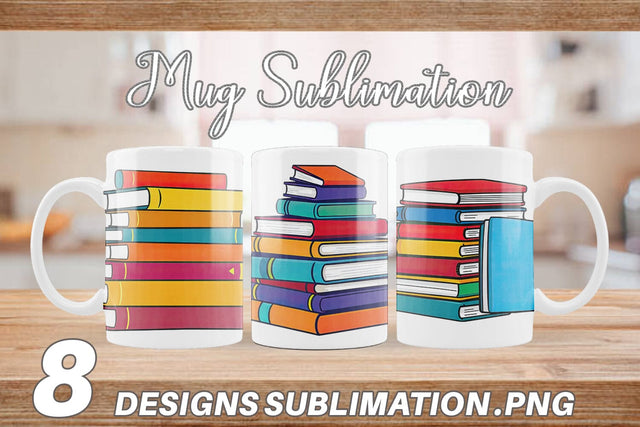 Mug Wrap Book Stack Sublimation artnoy 