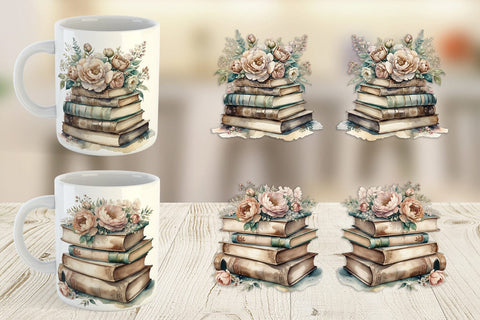 Mug Wrap Book Stack Sublimation artnoy 