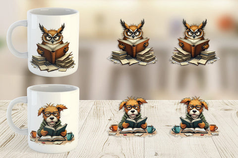 Mug Wrap Bookworm Critters Sublimation artnoy 
