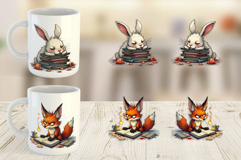Mug Wrap Bookworm Critters Sublimation artnoy 