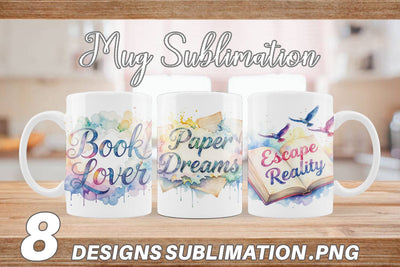 Mug Wrap Bookworm Quotes Sublimation artnoy 