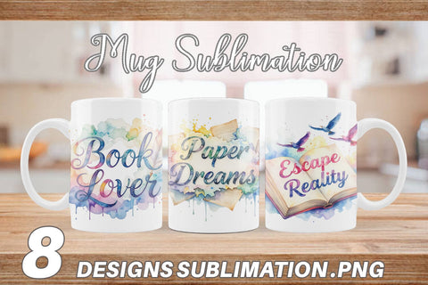 Mug Wrap Bookworm Quotes Sublimation artnoy 