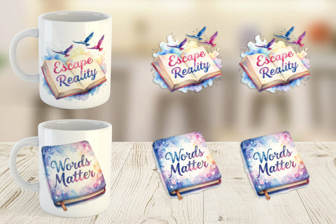 Mug Wrap Bookworm Quotes Sublimation artnoy 