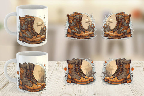 Mug Wrap Boots Vintage Sublimation artnoy 