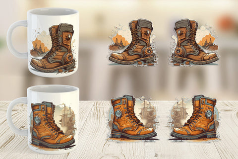 Mug Wrap Boots Vintage Sublimation artnoy 