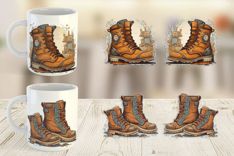 Mug Wrap Boots Vintage Sublimation artnoy 
