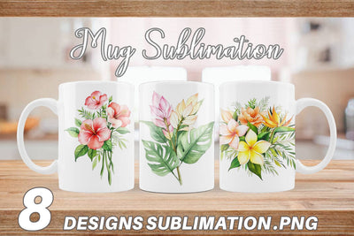 Mug Wrap Botanical Bloom Sublimation artnoy 