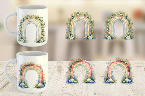 Mug Wrap Botanical Boho Rainbow Sublimation artnoy 