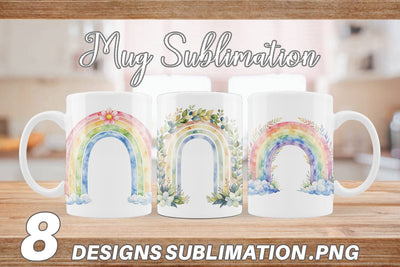 Mug Wrap Botanical Boho Rainbow Sublimation artnoy 