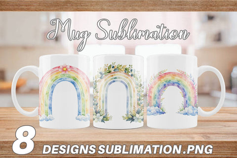 Mug Wrap Botanical Boho Rainbow Sublimation artnoy 