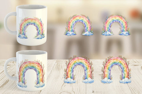 Mug Wrap Botanical Boho Rainbow Sublimation artnoy 