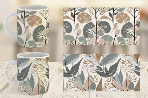 Mug Wrap Botanical Elements Pattern Sublimation artnoy 