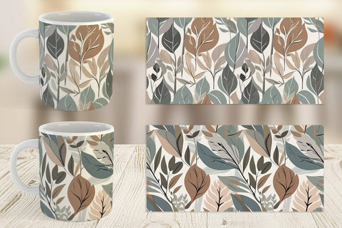 Mug Wrap Botanical Elements Pattern Sublimation artnoy 