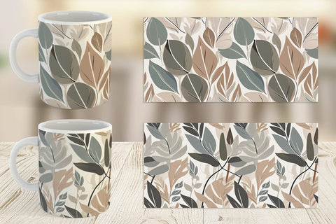 Mug Wrap Botanical Elements Pattern Sublimation artnoy 