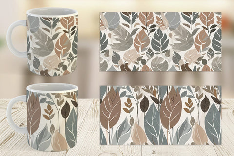 Mug Wrap Botanical Elements Pattern Sublimation artnoy 
