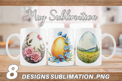 Mug Wrap Botanical Floral Easter Eggs Watercolor Sublimation artnoy 