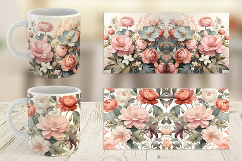 Mug Wrap Botanical Floral Sublimation artnoy 