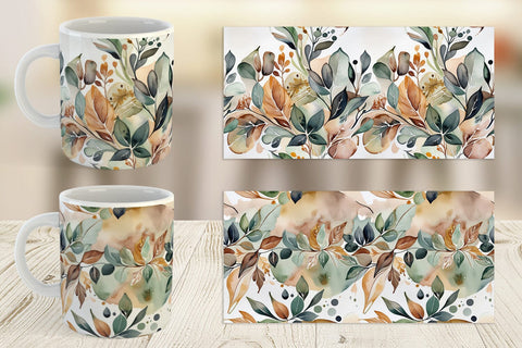 Mug Wrap Botanical Organic Pattern Sublimation artnoy 