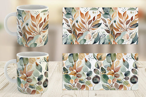 Mug Wrap Botanical Organic Pattern Sublimation artnoy 