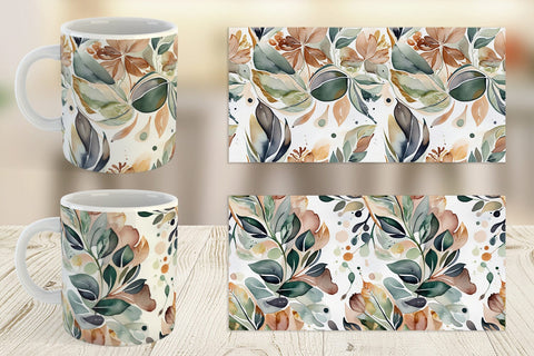 Mug Wrap Botanical Organic Pattern Sublimation artnoy 