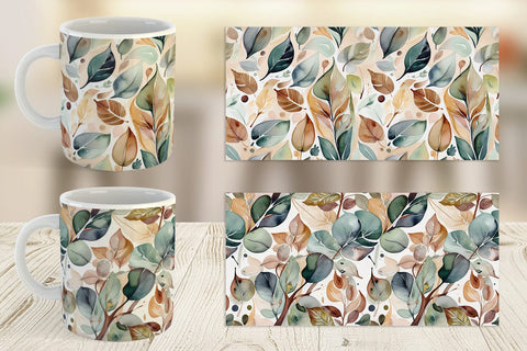 Mug Wrap Botanical Organic Pattern Sublimation artnoy 