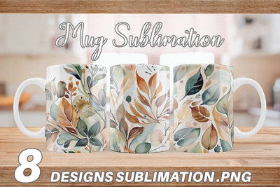 Mug Wrap Botanical Organic Pattern Sublimation artnoy 