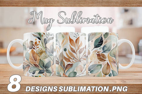Mug Wrap Botanical Organic Pattern Sublimation artnoy 