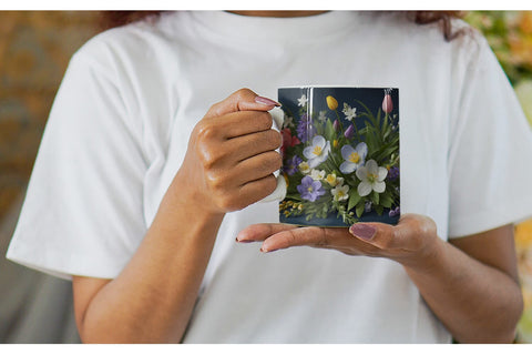 Mug Wrap Botanical Spring Flowers Sublimation artnoy 