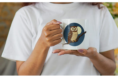Mug Wrap Branch Owl Sublimation artnoy 