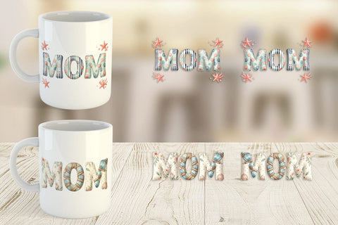 Mug Wrap Breezy Coastal MOM Nautical Sublimation artnoy 