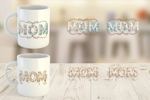 Mug Wrap Breezy Coastal MOM Nautical Sublimation artnoy 