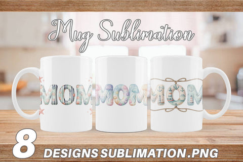 Mug Wrap Breezy Coastal MOM Nautical Sublimation artnoy 