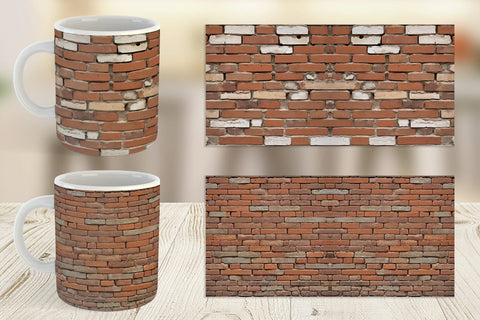 Mug Wrap Brick Wall Sublimation artnoy 