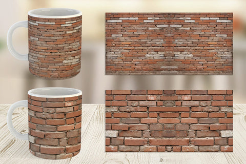 Mug Wrap Brick Wall Sublimation artnoy 