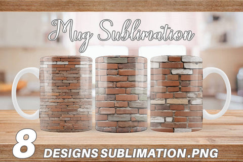 Mug Wrap Brick Wall Sublimation artnoy 