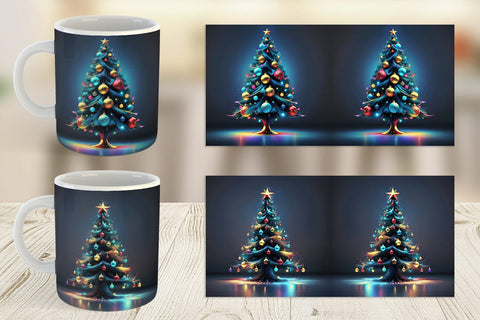 Mug Wrap Bright Christmas Tree Sublimation artnoy 