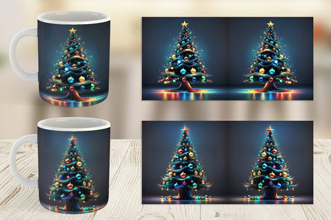 Mug Wrap Bright Christmas Tree Sublimation artnoy 