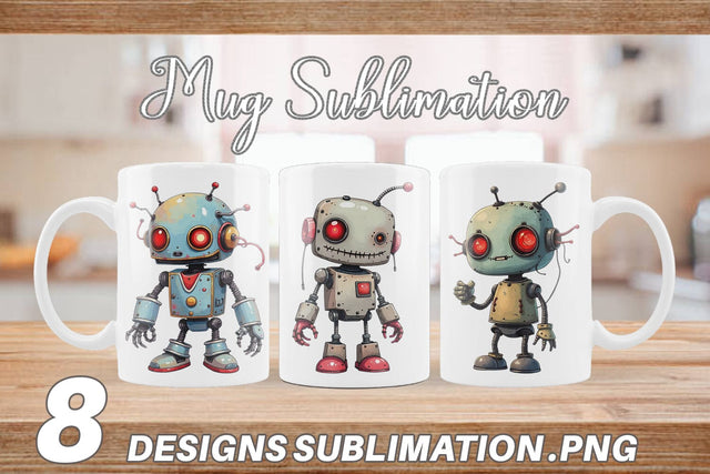 Mug Wrap Broken Bot Sublimation artnoy 