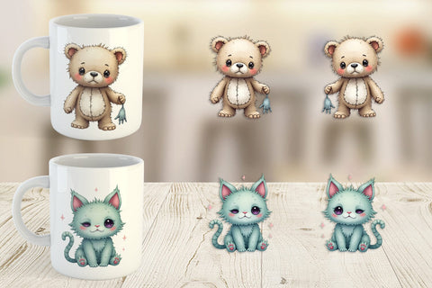 Mug Wrap Broken Plushie Spirits Sublimation artnoy 