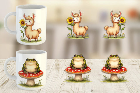 Mug Wrap Bug-Eyed Spring Bloomers Watercolor Sublimation artnoy 