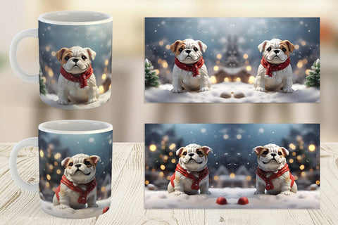 Mug Wrap Bulldog Christmas Sublimation artnoy 