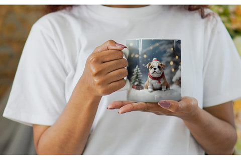 Mug Wrap Bulldog Christmas Sublimation artnoy 