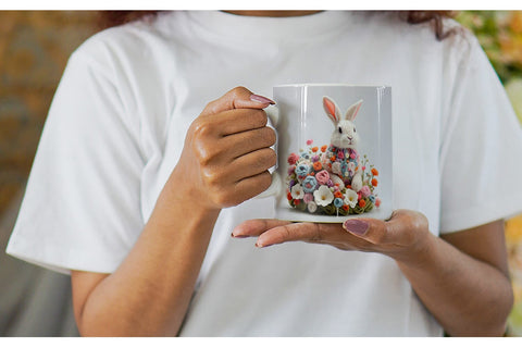 Mug Wrap Bunny Easter Embroidery Sublimation artnoy 