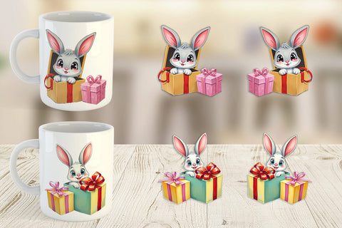 Mug Wrap Bunny Gift Sublimation artnoy 